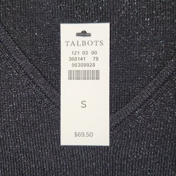 NWT Talbots Shimmer V-Neck Sweater Vest Black Lightweight W/Sparkle Women's SZ S - Picture 11 of 13